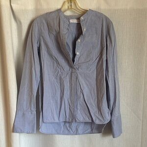 Everlane Casual Light Blue Half Button Down Shirt